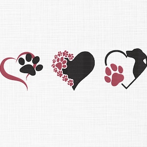 Animal Paw Embroidery Design Paw Heart Embroidery Design Dog Embroidery Heart Paw Embroidery Design Machine Embroidery Design 5 Sizes