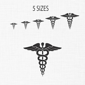 Medical Symbol Embroidery Design Caduceus Embroidery Design Health Symbol Embroidery Design 5 Sizes Digital Download