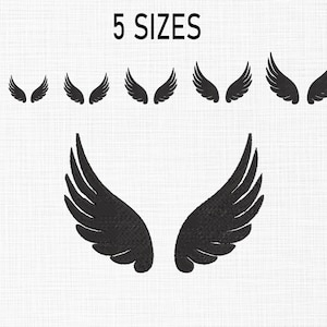 Wings Embroidery Design Angel Wings Embroidery Design Wings Silhouette Machine Embroidery 5 Sizes Digital Download