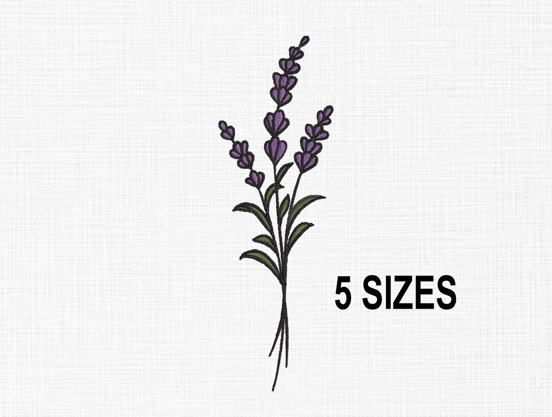 Lavender Embroidery Design Flower Embroidery Design Lavender Flower ...