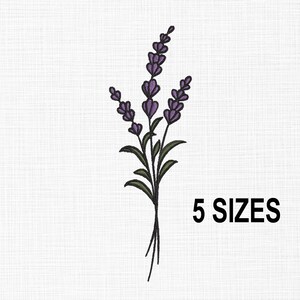 Lavender Embroidery Design Flower Embroidery Design Lavender Flower Embroidery Botanical Flower Embroidery Machine Embroidery 5 Sizes