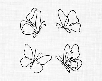 花と蝶の刺繍デザイン：線画（すぐにダウンロード） - Etsy 日本