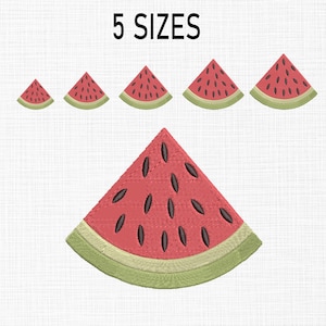 Watermelon Embroidery Design Watermelon Slice Embroidery Design Fruits Machine Embroidery 5 Sizes Digital Download