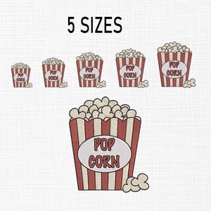 Popcorn Embroidery Design Mini Popcorn Embroidery Design Snacks Embroidery Design 5 Sizes Download