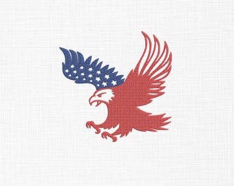 USA Eagle Embroidery Design, Patriotic 4th July (5 Sizes) (Digital Download)