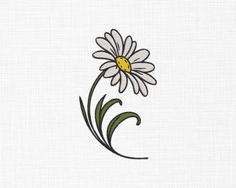Daisy Flower Embroidery Design, 5 Sizes (Digital Download)