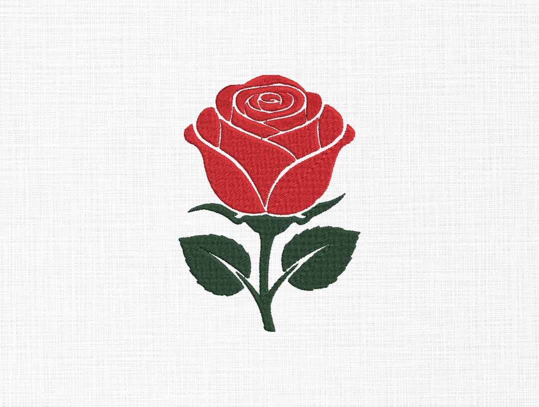 Red Rose Embroidery Design: 5 Sizes, Machine Embroidery (digital ...