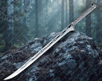 Thranduil Elven Sword Replica - Stainless Steel Engraved Handle Collectible Display Piece Personalized Viking Gift