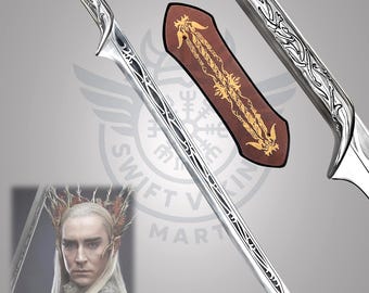Thranduil Elven Sword Replica, Stainless Steel, Engraved Handle, Display Piece, Collectible