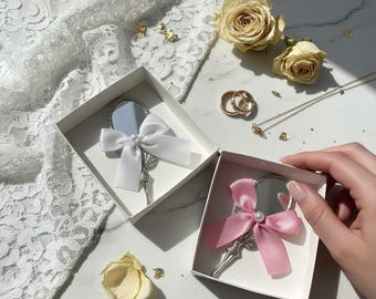 Angel Silver Hand Mirror Favor | Bridal Shower, Wedding Party Keepsake