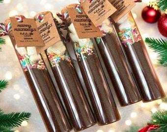 Cioccolata calda in tubetto, mini marshmallow e bastoncini di zucchero, regalo di Natale, set di cioccolata calda invernale