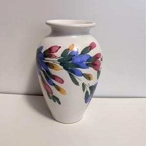 Clayworks Studio Pottery | Halifax NS Canada | Hand Painted Vase | 9"