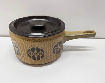 Vintage 2 Quart Stoneware Lidded Pot by Flame N Frost Made in Japan