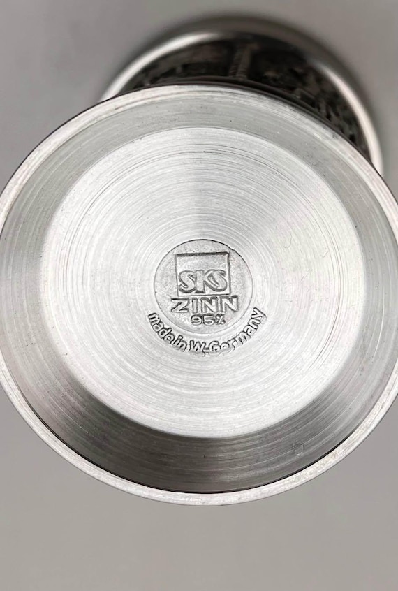 Vintage SKS Zinn 95% Pewter Shot Glass Cup - Etsy