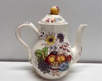 Vintage Copeland Spode Coffee Pot Reynolds Pattern Fruit Floral