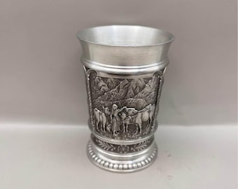 Vintage SKS Zinn 95% Pewter Shot Glass Cup - Etsy