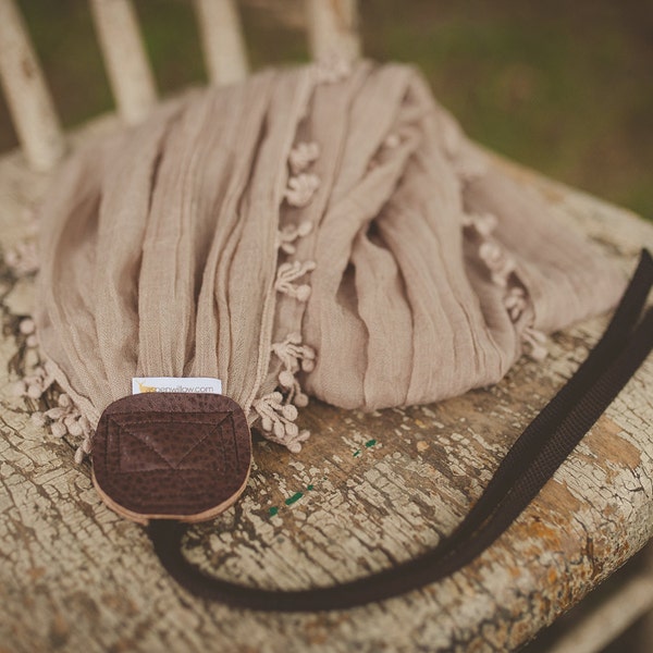 Dark Beige with Decorative Edge Camera Strap