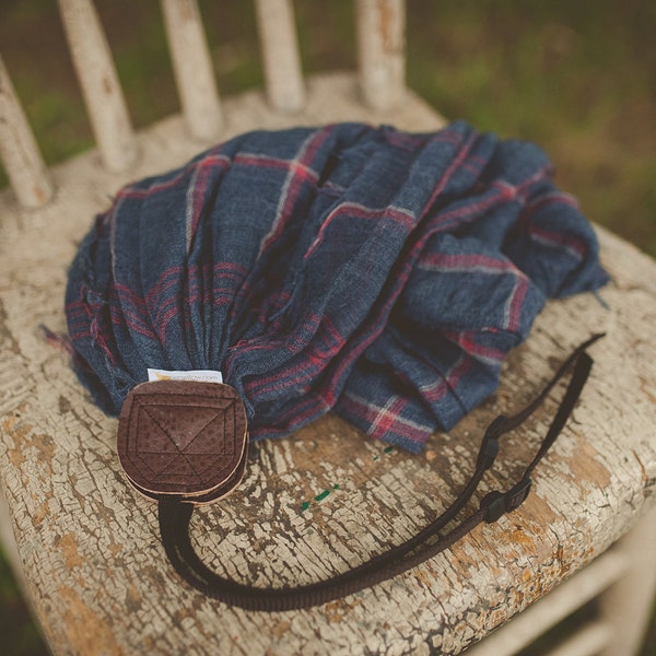 Blue Flannel Print Camera Strap