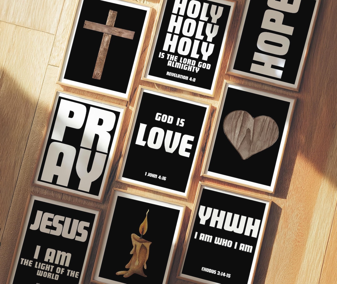 Modern Christian Wall Art Digital Download Black and White Religious ...