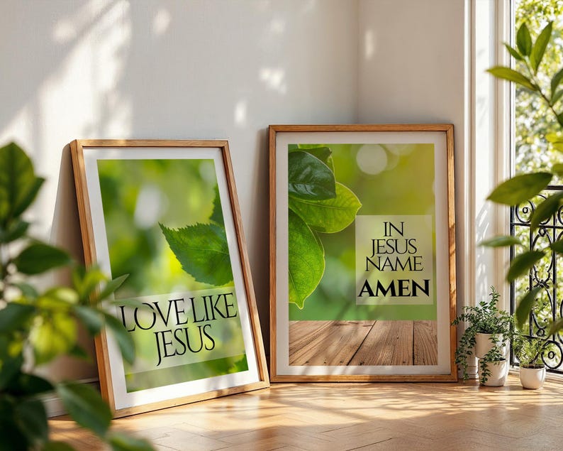 trendy-christian-wall-art-print-set-contemporary-bible-verse-green