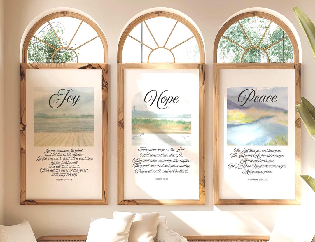 Christian Wall Art Bible Verse Print Set Digital Download Inspirational ...