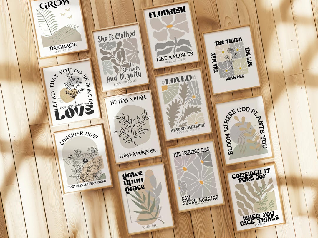 Christian Wall Art Bible Verse Print Digital Download Inspirational ...