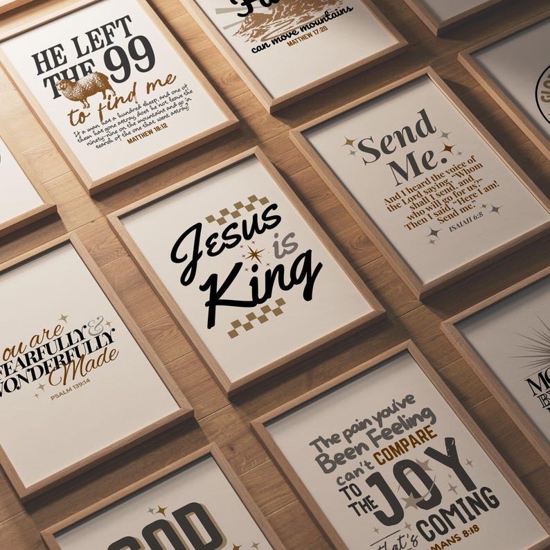 Bold Christian Wall Art Digital Download Bible Verse Print Set ...
