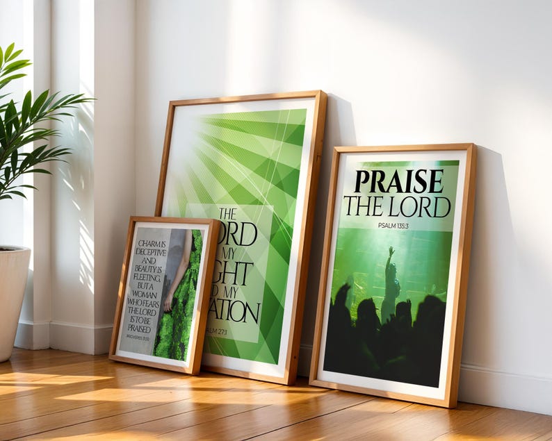 trendy-christian-wall-art-print-set-contemporary-bible-verse-green