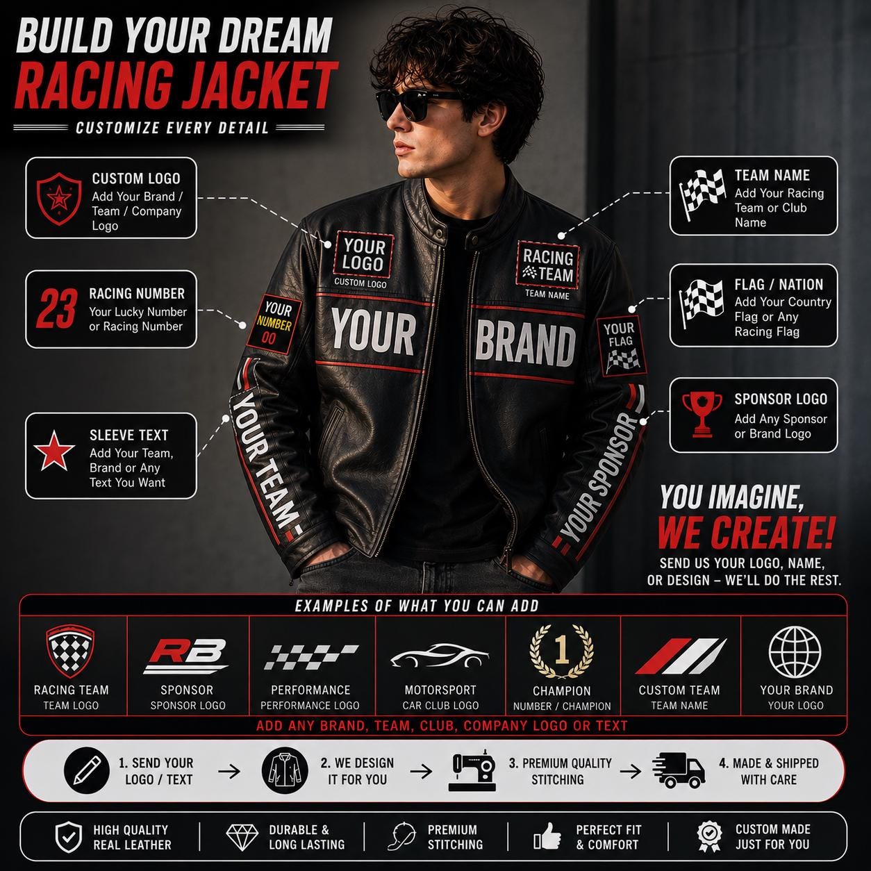 Red bull racing leather jacket - Etsy 日本