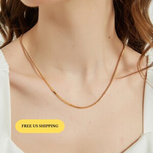 Victoria gold dainty snake chain necklace, gold chain necklace, dainty chain necklace, layering necklace, stacking nekclace, gift for her