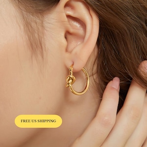 Molly love knot hoop earring, gold knot earrings, knot earrings, silver earrings, hoop earrings, knot hoop earrings, knotted hoop, gold hoop