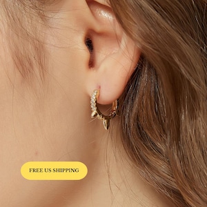 Mya gold spike earrings, huggie earrings, hoop earrings, spike hoop earrings, gold hoop earrings, huggie hoop earrings, spike huggies