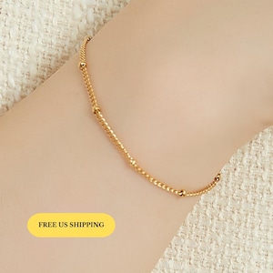 Angelina dainty gold satellite chain bracelet, satellite bracelet, dainty chain bracelet, ball chain bracelet, gold chain bracelet, gift