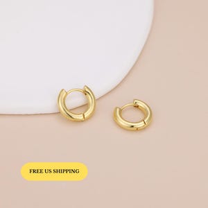 E076 everyday bold hoops, gold hoop earrings, thick hoops, huggie hoops, huggie Hoop Earrings, gold Earrings, Everyday Earring, gift for her