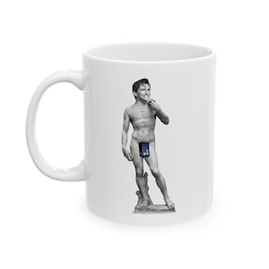 The Statue of David Tennant Inspired Mug, David Tennant Tardis Mug, David Tennant graphic design Ceramic Mug, (11oz, 15oz)