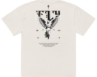Oversized Angel Graphic T-Shirt – Motivational Grunge Streetwear