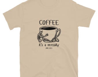 Coffee Necessity Graphic T-Shirt: Funny Coffee Lover Tee