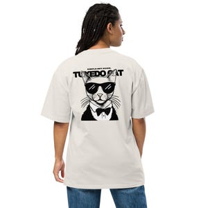 Tuxedo Cat Oversized T-Shirt: Relaxed Fit Soft Cotton Tee