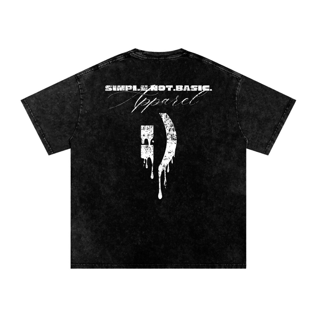 Drippy Smiley Oversized Acid Wash T-shirt – Streetwear Tee for Men ...