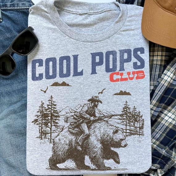 Cool Pops Club Shirt, Cool Dad Shirt, Funny Grandpa Shirt, Funny Cowboy Pops Shirt, Dad Joke T-Shirt, Gift for Grandpa, Father's Day Gift