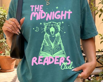 Midnight Readers Club Shirt, Book Lover Cat Tee, Funny Reading Shirt, Bookish Graphic Tee, Book Club Shirt, Booktok Sweatshirt, Book Girl