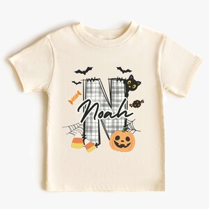 Personalized Boys Halloween Shirt, Custom Name Kids Halloween Shirt, Cute Kids Halloween Shirt, Halloween First Initial Shirt, Toddler Tee