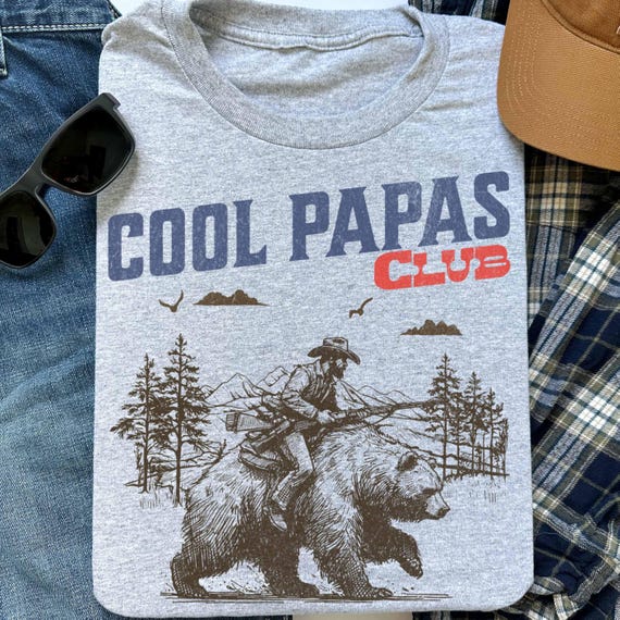 Cool Papas Club Shirt, Cool Dad Shirt, Funny Grandpa Shirt, Funny Cowboy Papa Shirt, Dad Joke T-Shirt, Gift for Grandpa, Father's Day Gift