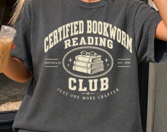 Bookworm Club Varsity Shirt, Book Lover Crewneck, Vintage Bookish Shirt, Vintage Book Club Sweatshirt, Book Nerd Tee, Book Lover Gift