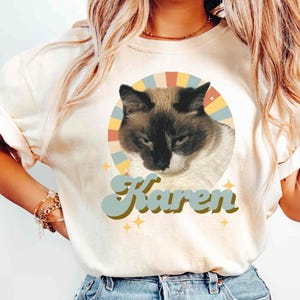 Custom Pet Shirt, Personalized Cat Shirt, Customized Dog Shirt, Comfort Color Pet Photo Shirt, Funny Cat T-Shirt, Dog Mom Shirt, Cat Mom Tee
