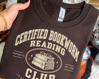Bookworm Club Varsity Sweatshirt, Book Lover Crewneck, Vintage Bookish Shirt, Vintage Book Club Sweatshirt, Book Nerd Tee, Book Lover Gift