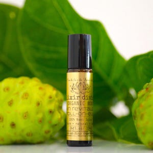 Organic NONI Skin Revitalizing Roll-On 100% RAW Noni Juice Amber Glass Bottle ElixirDivine .34oz / 10ml