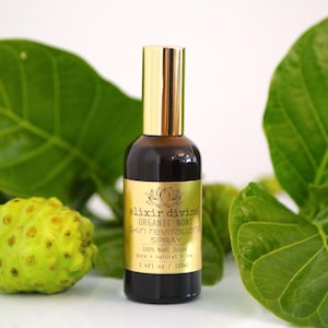 Organic NONI Skin Revitalizing Spray 100% RAW Noni Juice Amber Glass Bottle ElixirDivine 3.4oz / 100ml