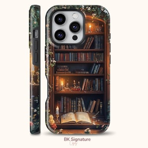 Bookcase Phone Case Bookshelf Cover Bookworm Gift Idea Graduation Present Literary Aesthetic Accessory for iPhone Galaxy Pixel