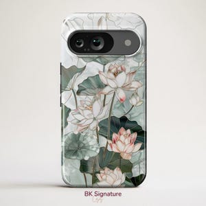 WaterLily Phone Case Stained Glass cover for Google Pixel 9, 9 Pro XL, 9A, 9 Pro, 8, 8 Pro, 7, 7 Pro, iPhone 16e, 16 Pro, Samsung S25 Ultra